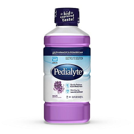 Pedialyte Electrolyte Solution Ready To Drink Grape - 33.8 Fl. Oz.