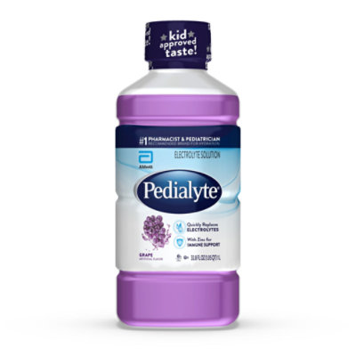 Pedialyte Electrolyte Solution Ready To Drink Grape - 33.8 Fl. Oz.