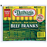Nathan's Famous Skinless All Beef Bun Length Hot Dogs - 14 Count - 1.75 lb - Image 3