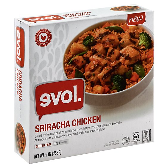 Evol Frozen Meal Chicken Sriracha - 9 Oz