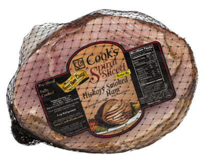 Cooks Ham Spiral Sliced Hickory Smoked Butt Half - 8 Lb