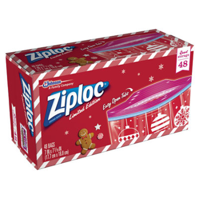Ziploc Bags Storage Quart Value Pack Holiday - 48 Count