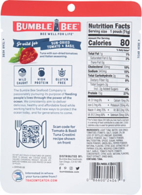 Bumble Bee Tuna Seasoned Sun-Dried Tomato & Basil - 2.5 Oz - Image 6