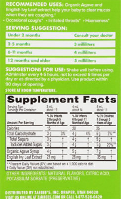 Zarbee's Naturals Baby Grape Flavor Agave & Ivy Leaf Cough Syrup + Mucus - 2 Fl. Oz. - Image 5