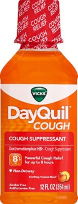 Vicks DayQuil Cough Suppressant Syrup Non Drowsy Soothing Tropical ...