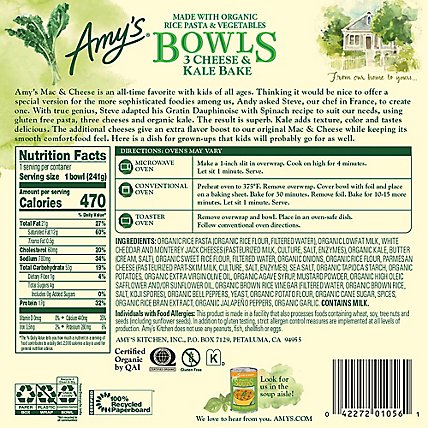 Amys Bowls 3 Cheese & Kale Bake - 8.5 Oz - Image 6