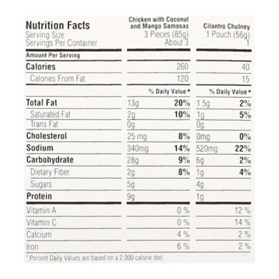 Sukhi's Indian Chicken Mango Coconut Samosa Frozen Appetizer Snack - 10 Oz - Image 3