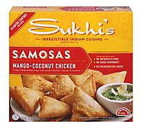 Sukhis Chicken Samosas with Cilantro Chutney Mildly Spiced - 10 Oz