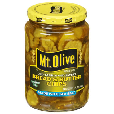 Mt. Olive Pickles Chips Bread & Butter Chips Old-Fashioned Sweet Made with Sea Salt - 24 Fl. Oz. - Image 2