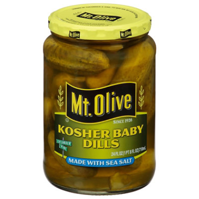 Mt. Olive Pickles Kosher Baby Dills Made with Sea Salt - 24 Fl. Oz. - Image 2
