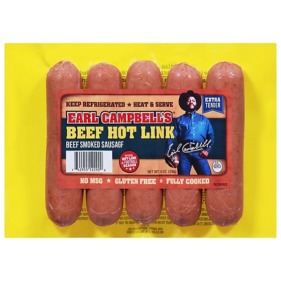 Earl Campbell Beef Hot Link - 14 Oz