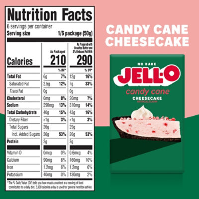 Jell-O No Bake Candy Cane Cheesecake Artificially Flavored Dessert Kit with Candy Cane Sprinkles - 10.4 Oz - Image 5