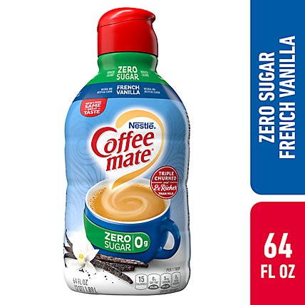 Nestle Coffee mate Zero Sugar French Vanilla Liquid Coffee Creamer - 64 Fl. Oz. - Image 1