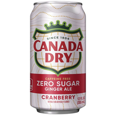Canada Dry Soda Zero Sugar Cranberry Ginger Ale  - 12-12 Fl. Oz. - Image 2