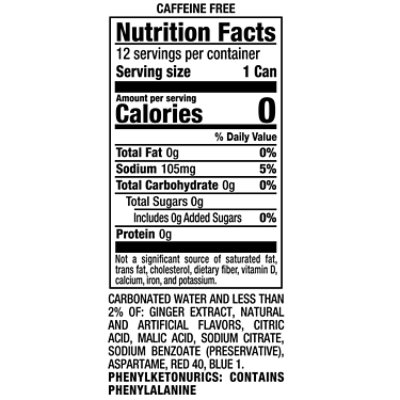 Canada Dry Soda Zero Sugar Cranberry Ginger Ale  - 12-12 Fl. Oz. - Image 2