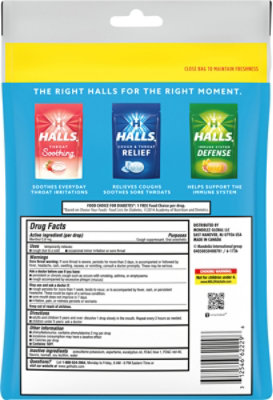 HALLS Cough Suppressant Drops Triple Soothing Action Sugar Free Mountain Menthol - 70 Count - Image 5