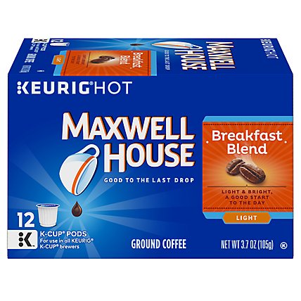 Maxwell House Breakfast Blend Light Roast KCup Coffee Pods Box - 12 Count - Image 5