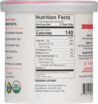 Miss Jones Baking Co Organic Frosting Vanilla - 11.29 Oz - Image 5