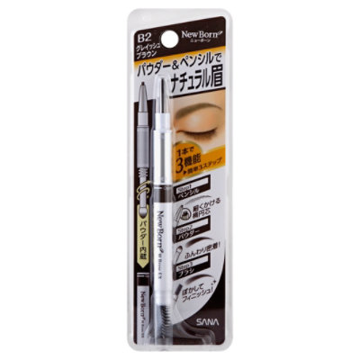 Eyebrow Mascara And Pencil Grayish Brown - Each
