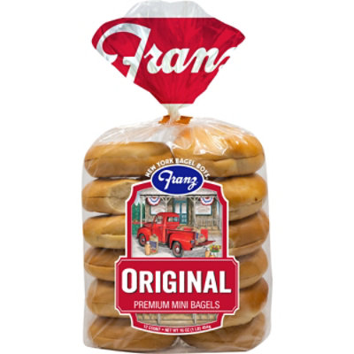 Franz Bagels Premium Mini Plain 12 Count - 16 Oz - Image 2