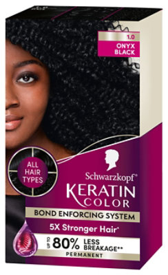 Schwarzkopf Keratin Color 1.0 Black Onyx Permanent Hair Color Cream - Each