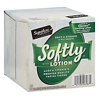 Signature Care Facial Tissue Ultra Softly Soft & Strong 2 Ply With Lotion - 66 Count - Image 1