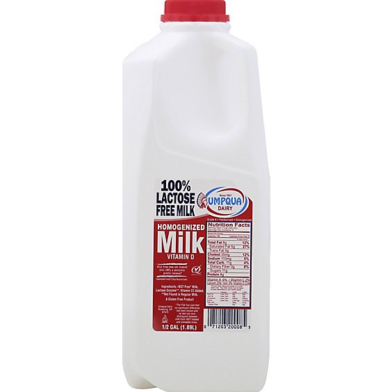 Umpqua Milk Lactose Free - Half Gallon