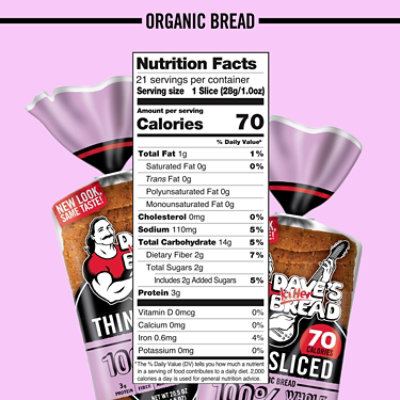 Daves Killer Bread Organic Thin Sliced 100% Whole Wheat - 20.5 - Image 4