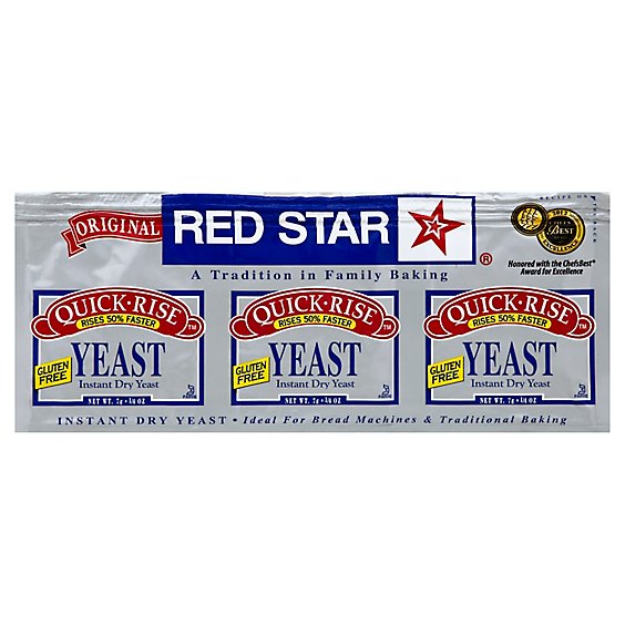 Red Star Yeast Quick Rise Instant Dry - 3-0.25 Oz