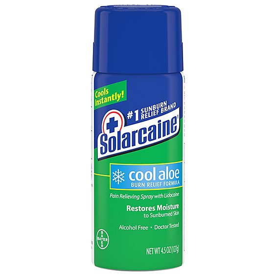 Solarcaine Burn Relief Formula with Lidocaine Spray Cool Aloe - 4.5 Oz