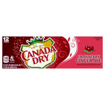 Canada Dry Cranberry Ginger Ale In Can - 12-12 Fl. Oz.