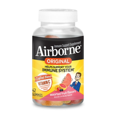 Airborne Immune Support Supplement Gummies Assorted Fruit Flavor - 42 Count - Image 2