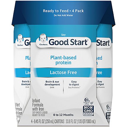 Gerber Good Start Soy Lactose Free Non GMO Liquid Baby Formula with Iron Box - 4-8.75 Oz - Image 1