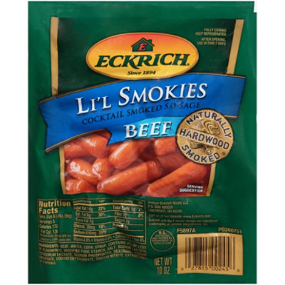 Eckrich Li'l Smokies Beef Cocktail Smoked Sausage Links - 10 Oz - Image 2