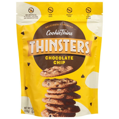 Mrs. Thinsters Cookie Thins Deliciously Crunchy Cookies Chocolate Chip - 4 Oz - Image 3