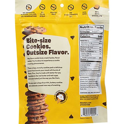 Mrs. Thinsters Cookie Thins Deliciously Crunchy Cookies Chocolate Chip - 4 Oz - Image 6