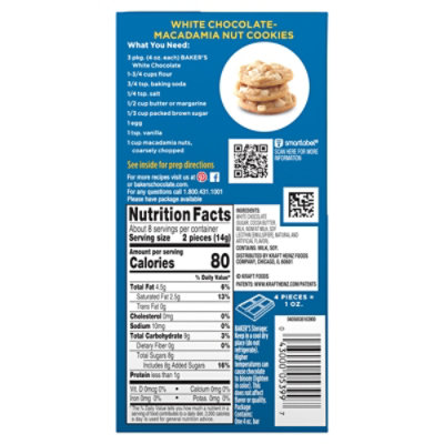 Baker's White Chocolate Premium Baking Bar - 4 Oz - Image 2