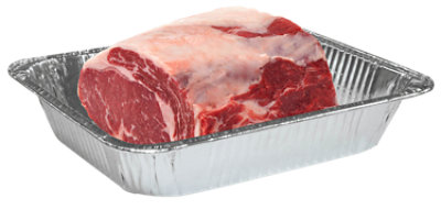Beef USDA Choice Ribeye Roast Bone In In Roasting Pan - 4.25 Lb