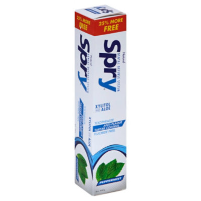 Spry Toothpaste Fluoride Free Anti Plaque Tartar Control Peppermint - 5 Oz - Image 1
