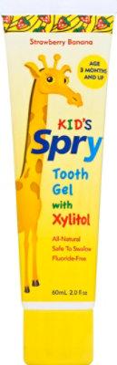 Spry Kids Tooth Gel with Xylitol Strawberry Banana Age 3 Months and Up - 2 Oz - Image 2