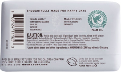 Mrs Meyers Clean Day Bar Soap Daily Lavender Scent - 5.3 Oz - Image 5
