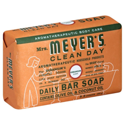 Mrs Meyers Clean Day Bar Soap Daily Geranium Scent - 5.3 Oz