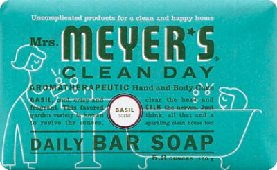 Mrs Meyers Clean Day Soap Daily Bar Basil Scent - 5.3 Oz - Image 2