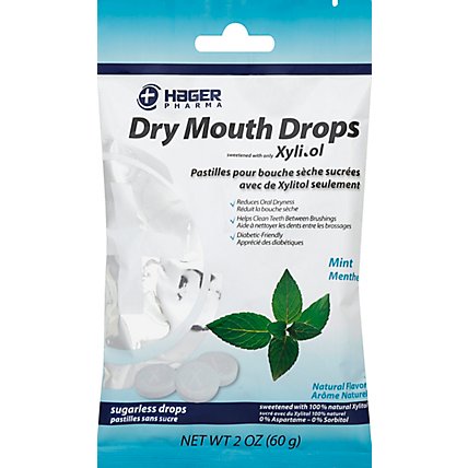 Hager Pharma Dry Mouth Drops Sugarless Mint - 2 Oz - Image 2
