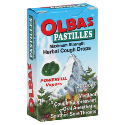 Olbas Cough Drops Herbal Maximum Strength Pastilles - 1.6 Oz