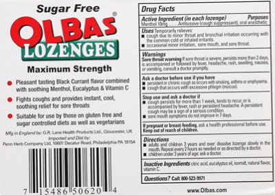 Olbas Cough Suppressant Menthol Maximum Strength Lozenges Black Currant Flavor - 24 Count - Image 4