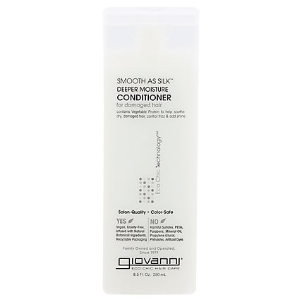 Giovanni Eco Chic Hair Care Conditioner Deeper Moisture Smooth As Silk for Damaged Hair - 8.5 Oz - Image 3