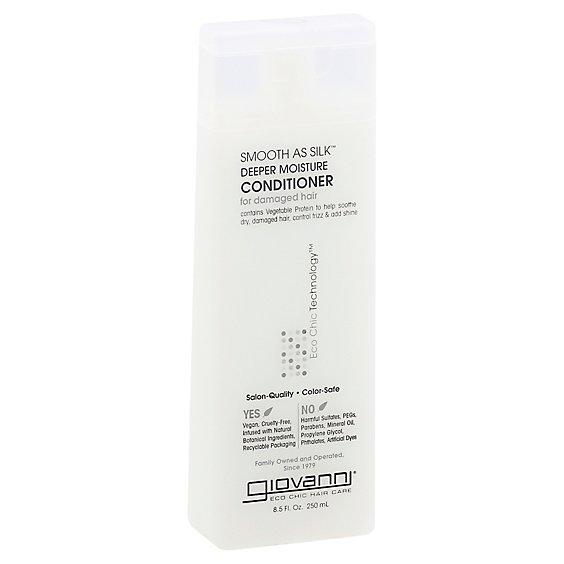 Giovanni Eco Chic Hair Care Conditioner Deeper Moisture Smooth As Silk for Damaged Hair - 8.5 Oz