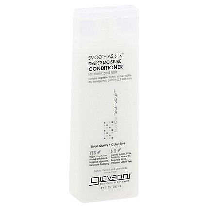 Giovanni Eco Chic Hair Care Conditioner Deeper Moisture Smooth As Silk for Damaged Hair - 8.5 Oz - Image 1