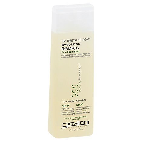 Giovanni Eco Chic Hair Care Shampoo Invigorating Tea Tree Triple Treat for All Hair Types - 8.5 Oz